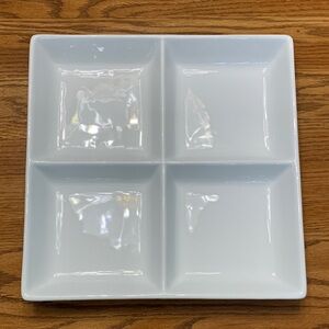 Tag White Divided Square Platter